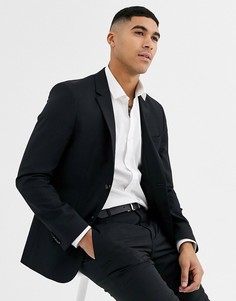 Черный шерстяной пиджак Calvin Klein