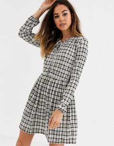 Свободное платье в клетку Miss Selfridge-Серый