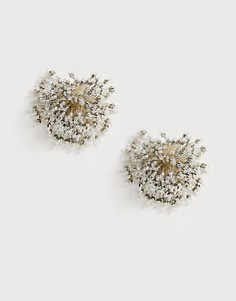 Серебристые серьги с кристаллами ASOS DESIGN-Серебряный