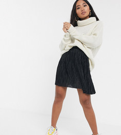 Плиссированная мини-юбка ASOS DESIGN Petite-Черный