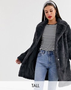 Серая шуба из искусственного меха New Look Tall-Серый