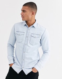Голубая джинсовая рубашка Jack & Jones Essentials-Синий