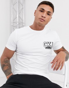 Футболка с принтом Calvin Klein Jeans-Белый