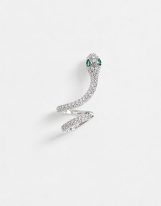 Серебристый кафф с дизайном \змея\" ASOS DESIGN-Серебряный