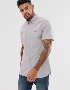 Красная приталенная рубашка на пуговицах с короткими рукавами и принтом Tommy Hilfiger-Красный