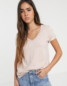 Бежевая свободная футболка River Island-Бежевый