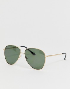 Золотистые солнцезащитные очки-авиаторы ASOS DESIGN 15 г-Золотой
