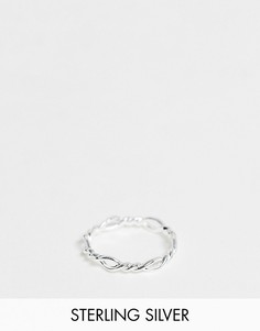 Серебряное кольцо с витым дизайном ASOS DESIGN-Серебряный