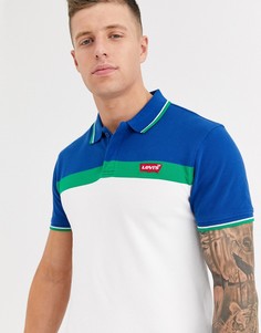 Футболка-поло в стиле колор блок с отделкой кантом с логотипом Levis-Белый Levis®