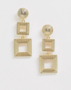 Золотистые квадратные серьги-подвески Nylon-Золотой