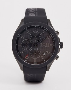 Часы с силиконовым ремешком BOSS 1513720 Velocity Athleisure-Черный
