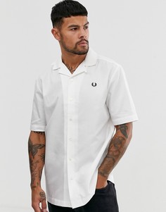 Белая рубашка с воротником в виде лацканов Fred Perry-Белый