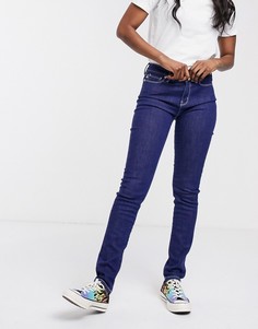 Зауженные джинсы с вышивкой логотипа Love Moschino-Темно-синий