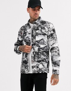 Рубашка навыпуск с камуфляжным принтом River Island-Белый