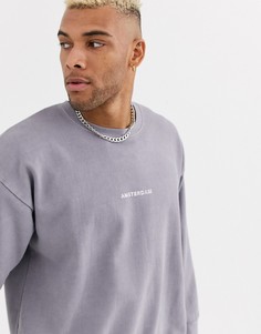 Серый свитшот с надписью \Amsterdam\" Topman
