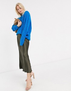 Атласная юбка миди ASOS DESIGN-Мульти
