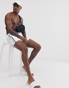 Короткие шорты для плавания со вставками по бокам ASOS DESIGN-Белый