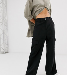 Черные брюки-карго с широкими штанинами Weekday-Черный