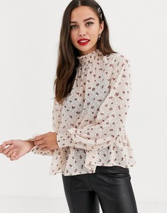 Свободная блузка с цветочным принтом Miss Selfridge-Мульти