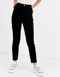 Черные вельветовые брюки скинни Monki-Черный