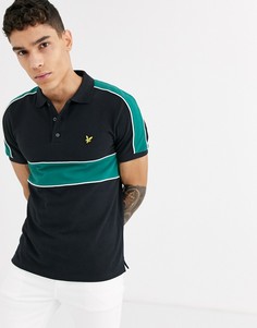 Футболка-поло со вставками Lyle & Scott-Черный