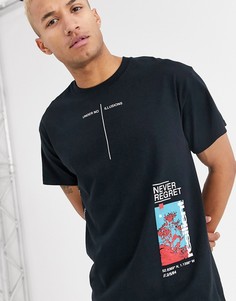 Футболка с принтом Topman-Черный
