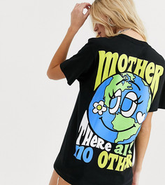 Oversize-футболка из органического хлопка с принтом \mother earth\" New Girl Order-Черный