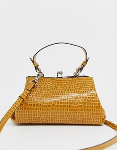 Маленькая сумка-тоут с крокодиловым узором ASOS DESIGN-Светло-коричневый