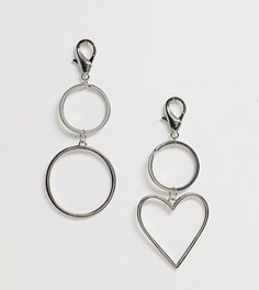 Набор из 2 пряжек Reclaimed Vintage inspired-Серебряный