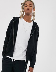 Черный худи на молнии Weekday Tom