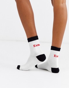Носки в рубчик ASOS DESIGN-Белый