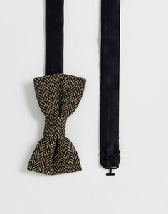 Коричневый галстук-бабочка с узором \в елочку\" Twisted Tailor