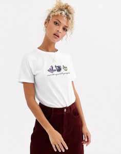 Белая футболка с надписью \Never Let Anyone Dull Your Sparkle\" New Look-Белый