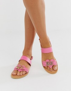 Розовые сандалии из двух частей Love Moschino-Розовый