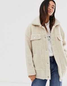 Oversize-куртка из искусственного меха Only-Бежевый