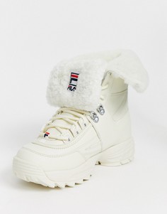 Белые ботинки с искусственным мехом Fila Disruptor-Белый