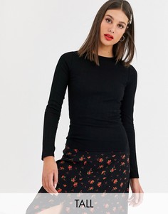 Черный джемпер с круглым вырезом и длинными рукавами New Look Tall