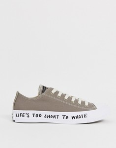 Серые кроссовки из переработанных материалов Converse Chuck Taylor Ox All Star Renew-Серый