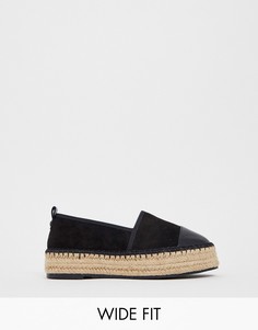 Эспадрильи для широкой стопы на платформе ASOS DESIGN-Черный