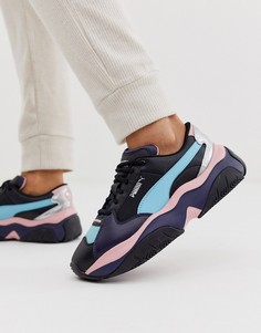 Черные кроссовки с розовыми вставками и эффектом металлик Puma Storm.Y-Черный
