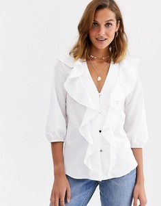 Белая блузка с оборками River Island-Белый