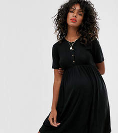 Черное свободное платье для кормления New Look Maternity-Темно-синий