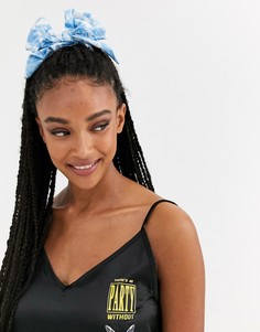 Голубая повязка на голову с принтом ASOS DESIGN-Мульти