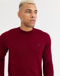 Бордовый джемпер из мериносовой шерсти Fred Perry-Красный