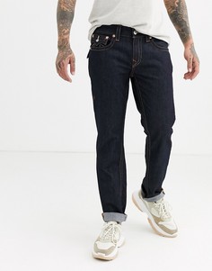 Темные джинсы слим с карманами сзади True Religion rocco-Синий