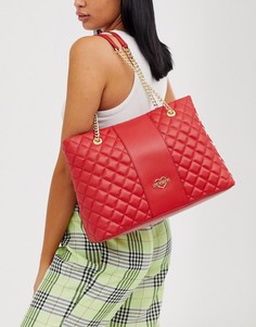 Стеганая сумка на плечо из искусственной кожи Love Moschino-Красный