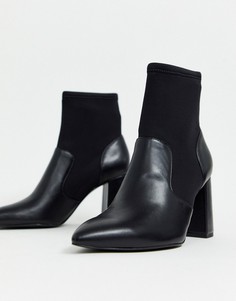 Черные ботинки на каблуке Stradivarius-Черный