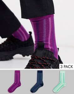 Комплект из 3 пар носков в клетку ASOS DESIGN-Мульти