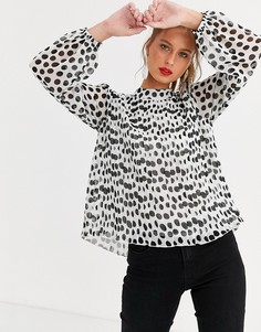 Белая блузка с принтом River Island-Черный