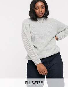 Серый свободный джемпер с круглым вырезом New Look Curve